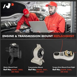 A-Premium 3PCS Engine Motor Mount and Transmission Mount and Torque Strut Mount Kit Compatible with Ford 2010-2012 Fusion & Mercury 2010-2011 Milan, 3.0L