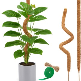 Craft911 Moss Pole Monstera Plant Support – 2 Pack 28” Bendable Moss Pole Monstera Plant Support, Plant Stakes for Indoor Plants, Tall Plant Sticks Support for Climbing Plants