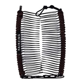 Original Stretch Banana Hair Clip for Thick Curly Heavy Hair - Adjustable Hold, Damage Free, Easy Hairstyles Up in Seconds, No Creases or Pain (Brown Satin Cord w/Bar Closure)