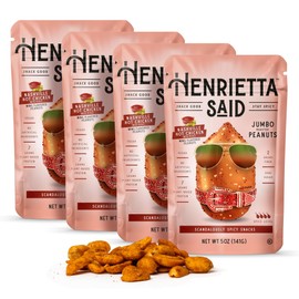 Henrietta Said Wing-Flavored Peanuts - Truly Good Foods Snacking Nuts - Bold Flavors - Savory & Spicy Jumbo Flavored Peanuts - Vegan Snack - 4 (5-oz) Packs - Nashville Hot Chicken With Pickle