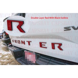 BEST HOT TX Red Black Raised Tailgate Letters for 2022 Nissan Frontier Plastic Inserts