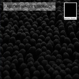 MAYSHINE Absorbent Microfiber Chenille Door Mat Runner for Front Inside Floor Doormats, Quick Drying, Washable--31x59 Inches Black