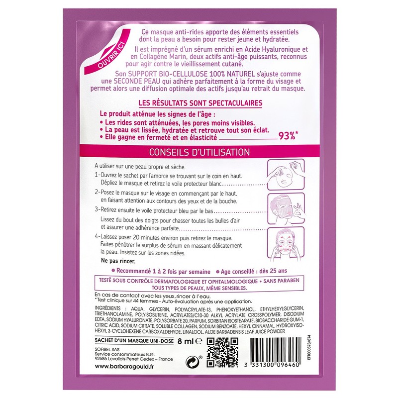 Barbara Gould Biocellulose Mask - Single Dose Bag
