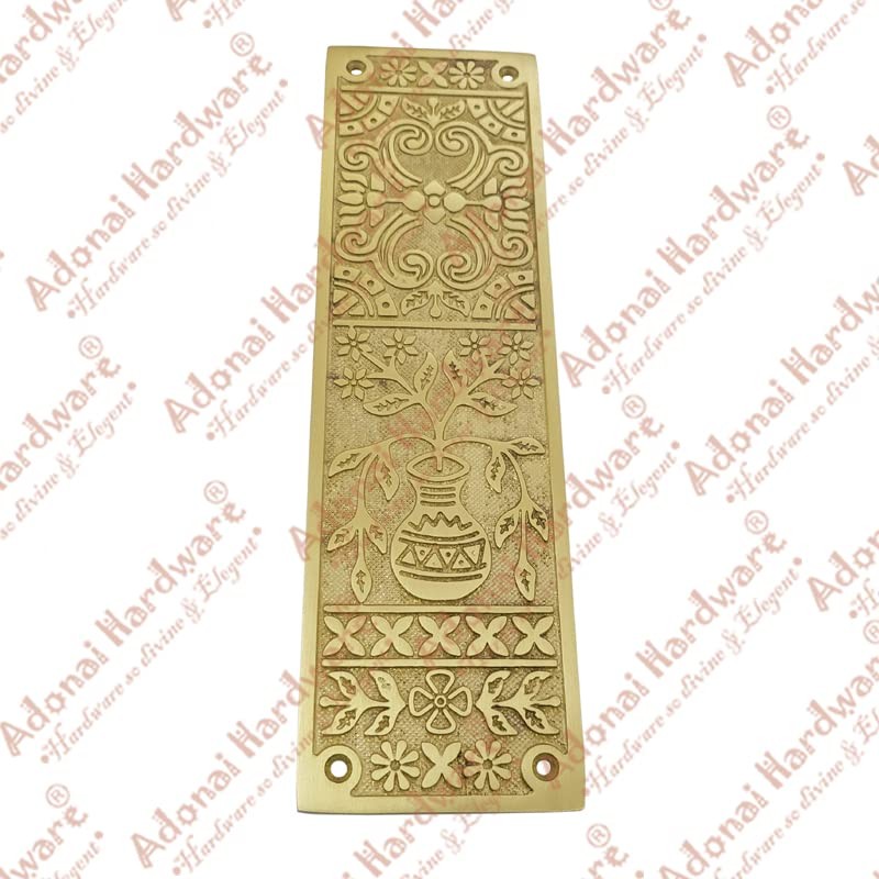 Adonai Hardware Decorative Brass Push Plate (9.9 Inch "Melchizedek", Satin