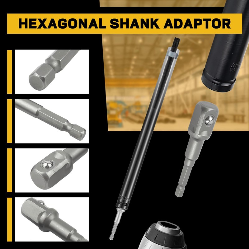 1/2’’ Length Hex Hollow Shaft Nut Driver Set, 2pcs Nut