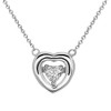 Sterling Silver 18" "Dancing" CZ Heart Necklace