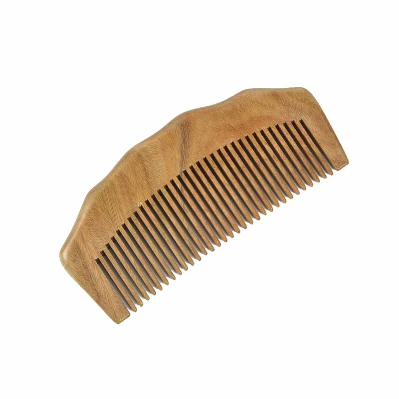 Wooden Hair and Beard Brush, by GoWoo, Fine Tooth, Detangling,