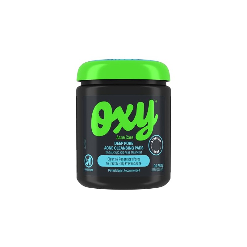 Oxy Almohadillas de limpieza facial, máxima eficacia, 90 piezas, unisex