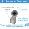 1/4" OD Union Elbow, DUAL O-RING, 5-Pack, Quick Connect, Push