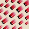 Short Square Press on Nails Gradient Red French Tip Fake