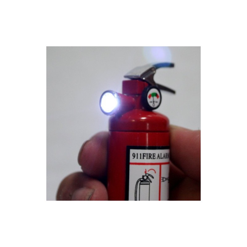 Piioket Gadget Fire Extinguisher Design Flame Lighter with LED Flashlight