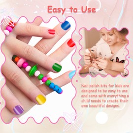 Aieenjor kinder nagellack set, Ungiftig Wasserbasiert Peel Off 18 Farben Schneltrocknend Nagellack kinder,Geschenkbox-Set fur Kinder ab 3 Jahren