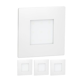 ledscom.de LED stair light, FEX stair light for indoor and outdoor use, square, 85 x 85 mm, warm white, pack of 4