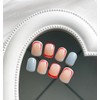 MABKJLF Press on Nails Short Square French with Red Line