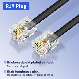 moeverEX Phone Cord for landline, 12 Ft Uncoiled / 1.3 Ft Coiled Telephone Handset Cord RJ9 4P4C Telephone Accessory