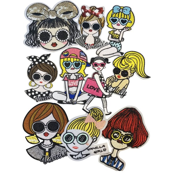 Patch Applique Assortment Iron Embroidery Sequins Decor Wappen Flush (Sunglasses