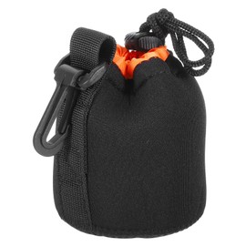 PATIKIL Camera Lens Bag, 1 Pcs 3" ID x 3.9" H Drawstring Lens Pouch with Thick Protective Neoprene, Lens Case for DSLR Camera Lens, Water Coffee Cups Black, Orange