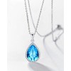 VONSSY Classic Oval Pendant Gemstone Necklace | Crystal Ruby Sapphire