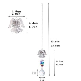 H&D HYALINE & DORA Crystal Guardian Angel Chakra Beads Suncatcher Car Charm for Rear View Mirror