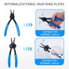 ZUXUSE 12Pcs Snap Ring Pliers Set, Convertible Internal/External Retaining Ring