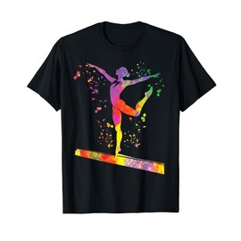 Ginnasta su Balance Beam Ragazze Bambini Ginnastica Artistica Maglietta
