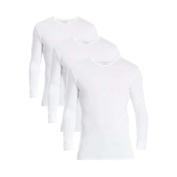 Comfneat Men's 3-Pack Thermal Undershirts Long Sleeve Base Layer (White