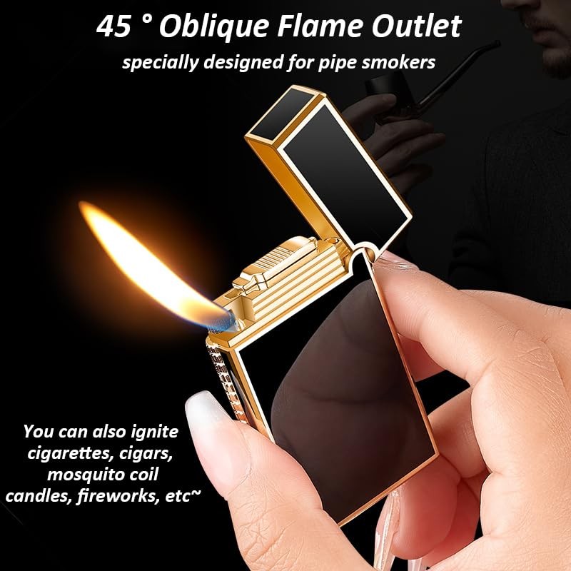 Metal Lighter, Dragon Relief Design, Side Wheel Frosted Lighter, Refillable