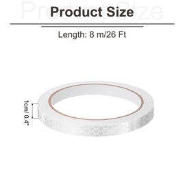 MECCANIXITY Reflective Tape Caution Warning Sticker Adhesive Tape, 0.4 Inch x 26 ft Waterproof PVC Marking Tape for Trailers Motorcycle Steps Floor Boats Outdoor Floor, White