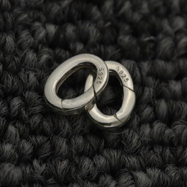 1 pc Silver 925 Carabiner Circle Marukan Part Handmade DIY Silver 925 Silver Necklace Bracelet Accessories (s)