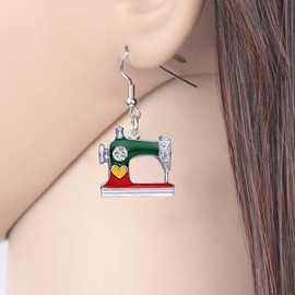 Enamel Sewing Machine Jewelry Set Charms Gifts for Women, Enamel, No Gemstone