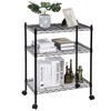 HANGKAI Heavy Duty 3-Shelf Shelving with Wheels, Adjustable Rack Unit,