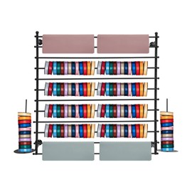 ZHFEISY 12-Layer Wall Mounted Ribbon Holder Organizer Rack, Wrapping Paper Storage Organizer, Ribbon Display Rack for Flower Shop, Craft Room, Belt/Tie/Scarf Rack, HxW 47.2X47.2in, Assemble Require