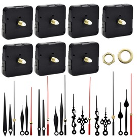 Fangehong 7 Pieces Hands Quartz Clock Movement Silent Wall Clock Movements Mechanism Parts DIY Repair Replace Parts Kit (Shaft Length 0.47 Inches/12 mm)