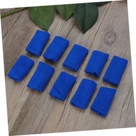 FRCOLOR 10 Pcs Arthritis Finger Sleeves Stretchy Finger Protectors for Sports Sweatband Support for Volleyball Basketball Tennis Blue Design for Men and Women