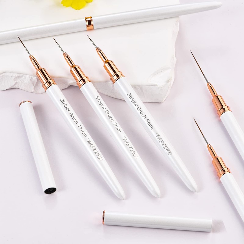 Yasterd 6pcs Striper Brush Set -Long Lines, Thin Details, Elongated