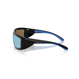 ARNETTE Man Sunglasses Black/Royal Blue Rubber Frame, Dark Grey Mirror Water Polar Lenses, 62MM