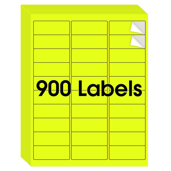 MaxGear 8-1/2" x 11" Neon Yellow Labels - Fluorescent Labels,