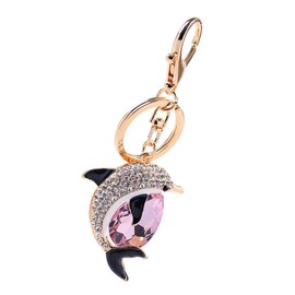 Rigral Dolphin Bag Charm Key Ring, Glitter, Pink