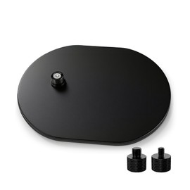 Angksorm BT01 Universal Mic Stand Base, Heavy-Duty Elliptical Metal Table Desktop Mount with 5/8"-27 Thread, 1/4" & 3/8" Adapters, Compatible with Extension Tube, Goosenecks Arms, Booms (1PCS)