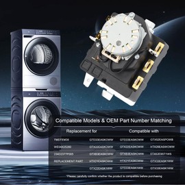 Upgraded OEM Dryer Timer Replacement TMD1EM35/WE04X25280/234D2377P005 - Compatible with GE GTD33EASK0WW, GTX22EASK0WW, HTX21EASK0WW & More | High-Performance Part with 1-Year Warranty