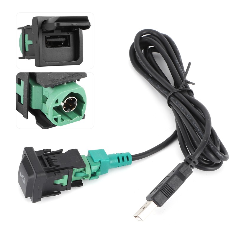 Stereo USB Cable Adapter Switch Button for CD Player Radio