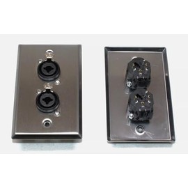 (2) Two Single Wall Plates w/Dual Genuine Neutrik NCJ6FI-S Combo 3-Pin F/1/4"