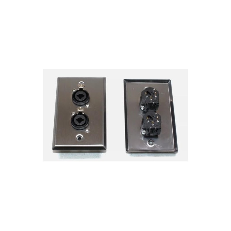 (2) Two Single Wall Plates w/Dual Genuine Neutrik NCJ6FI-S Combo