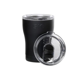 Seriously Ice Cold SIC 12oz Insulated Travel Tumbler Mug, Premium Double Wall Stainless Steel, Leak Proof BPA Free Lid (Tuff Matte Black)