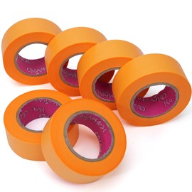 KAWAIKO Masking Tape 7-Day UV Resistance 24mm x 18m Leaves No Trace When Removed for Painting, Crafts, DIY, Labeling, Indoor and Outdoor Use, 6-Roll Pack