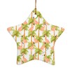 Flamingos and Palm Trees Star-Shaped Porcelain Holiday Christmas Tree Ornament