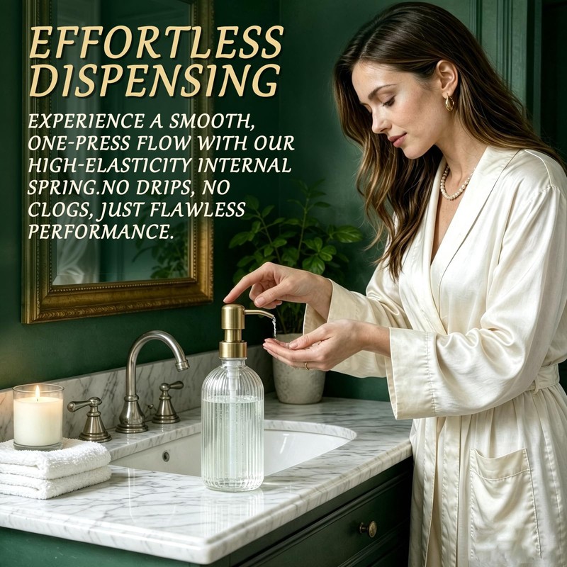 4 Pcs Soap Dispenser Pump Replacement, Gold Stainless Steel