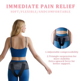 Cinturón de apoyo pélvico en forma de V, soporte posparto para piso pélvico debilidad abdominal, prolapso de vejiga, prolapso uterino, equipo de recuperación de venas varicosas vulvares para mujeres