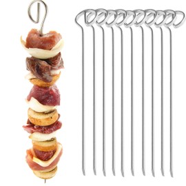 Barbecue Skewers Set of 10 – Enjoy The BBQ For All Meat Fans and Vegetarians – Made in Germany Stainless Steel Barbecue Skewers 210 mm