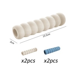 KRYMSON 4 Pieces Door Handle Protective Cover, Anti-Static Protective Cover, Kids Anti-Collision Door Handle Protective Cover, Door Handle Buffer Suitable for Restaurants, Schools, Rooms (Cream+Blue)